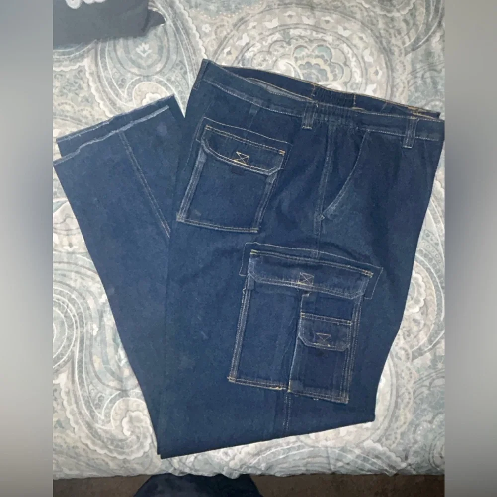 BOULDER CREEK MENS‎ DENIM JEANS CARGO-RAW HEM 48x40 TALL